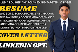 write accounting resume, finance resume, banking resume and investment resume