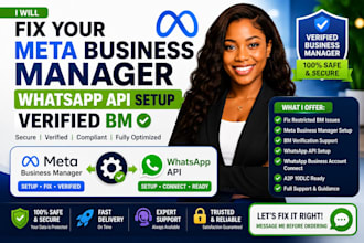 fix your meta business manager, whatsapp api setup verified bm