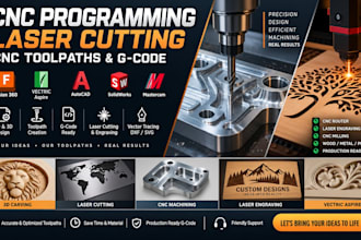 do cnc programming, laser cutting, cnc toolpaths, gcode and fusion 360 for cnc