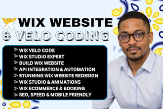 develop custom wix velo code, API integration, database, and custom features