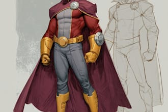 create an amazing superhero or fantasy comic illustration