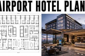 design airport hotel floor plans hospitality architectural blueprint cad