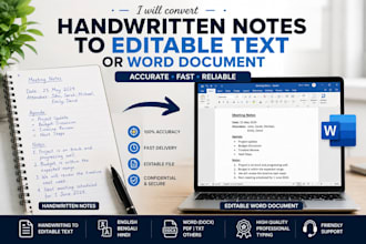 convert handwritten notes to editable text or word document