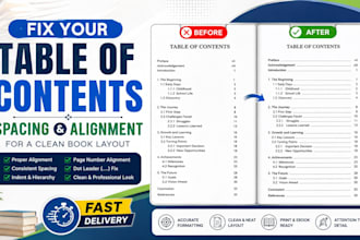 fix your table of contents spacing and alignment for a clean book layout