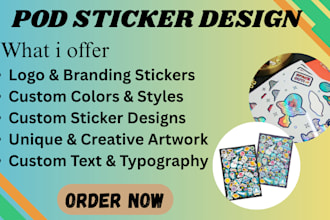 design custom pod stickers for etsy shopify gelato and pod stores