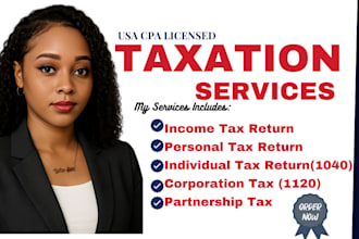 prepare USA tax returns and irs filing as certified public accountant