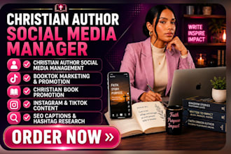 manage christian author social media, booktok marketing, book promotion campaign