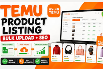 optimize temu tiktok shop SEO product listing bulk product upload store manager