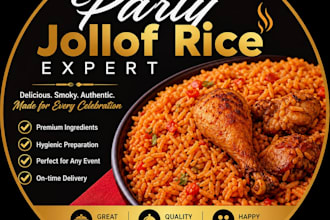 teach how to prepare party jollof rice for a large event