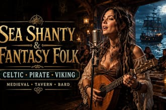 compose sea shanty, tavern folk, celtic pirate, viking, medieval fantasy, bard