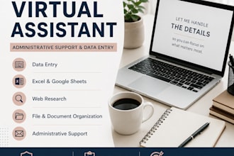be your virtual assistant for admin tasks and data entry