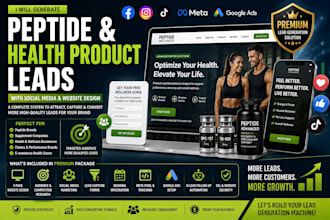 generate peptide leads health product with social media via website design