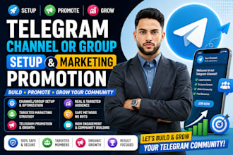 setup telegram channel or group telegram marketing telegram promotion