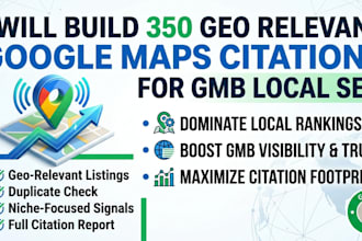 build 360 geo relevant google maps citations for gmb local SEO