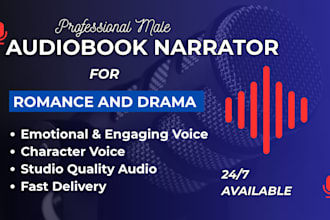 be your american male audiobook narrator, edit, romance drama erotic, audible