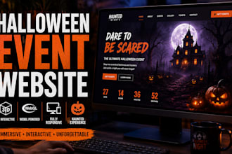 build halloween event website landing page 3d interactive custom web design