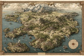 make fantasy map illustration