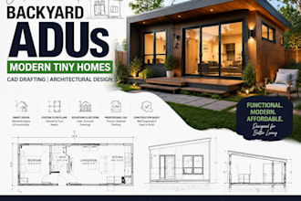 create backyard adus modern tiny homes cad drafting architectural design
