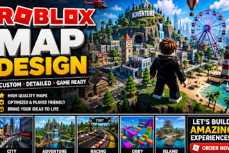 build a custom roblox map, game map and realistic environment in roblox studio