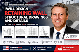 design retaining wall structural drawings and details