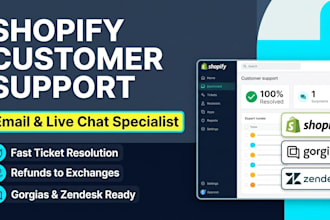 be your shopify customer support VA for email and live chat support