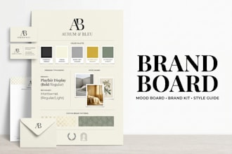 design brand board, mood board, brand identity, style guide, brand kit