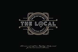 design art deco wine craft beer bar logo