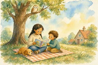 watercolor children book illustrations and children book illustration