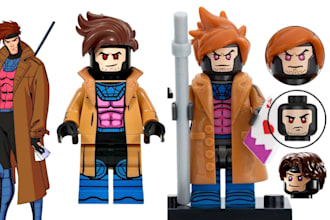 create custom lego minifigure decals, stickers and texture for uv, pad printing