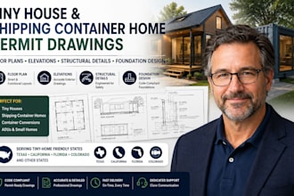 create tiny house and shipping container home permit drawing
