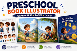 illustrate your preschool book from manuscript to amazon KDP ready