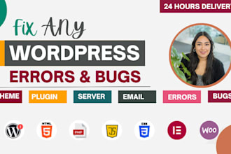 fix wordpress error, fix wordpress issues wordpress bug fix, website maintenance
