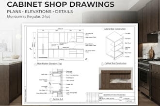 create detailed cabinet shop drawings for manufacturing