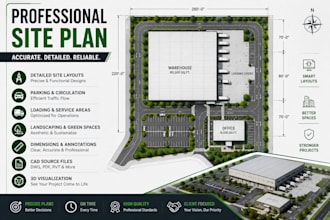 create a detailed warehouse commercial and industrial site plan