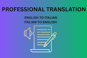 professionally translate english to italian or italian to english
