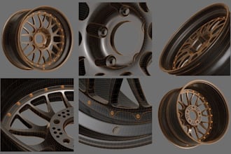 make custom alloy wheels and rims in 3d cad, bumper design, car body kits expert