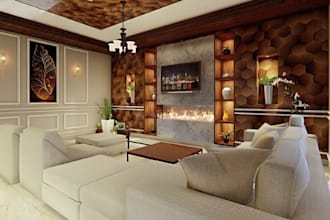 design a complete home interior with realistic 3d visualization and rendering