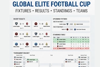 build a sports tournament website with fixtures and results