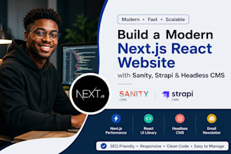 build a modern next js react website with sanity strapi headless cms