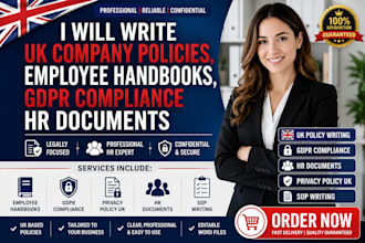 write UK company policies employee handbooks gdpr compliance HR documents