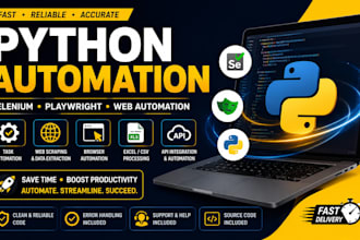 develop python automation scripts, selenium bots and web automation, crawling
