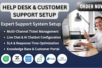 setup freshdesk zendesk intercom zoho desk tidio screenconnect help desk