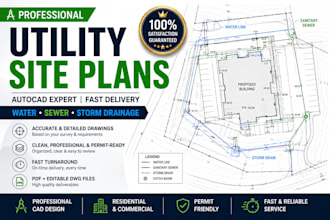 design a professional utility site plan in autocad