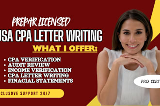 prepare notary letter fdd financial statement US CPA letter profit and loss