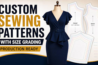 create custom sewing patterns for garment production with grading