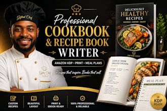 write a professional cookbook recipe book meal plan for amazon kdp and print