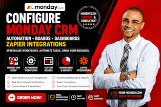 configure monday CRM automation boards monday com dashboards zapier integrations