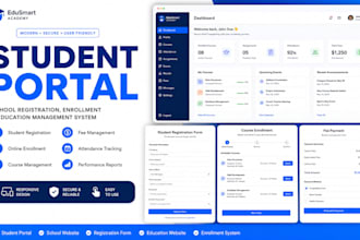 build student registration system school website landing page education portal