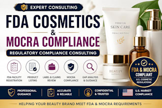 provide fda cosmetics and mocra regulatory compliance consulting