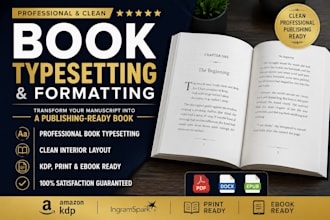 book typesetting formatting KDP kindle ebook paperback